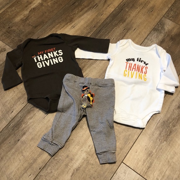 Carter S Matching Sets 3pc My First Thanksgiving Outfit Gender Neutral Poshmark
